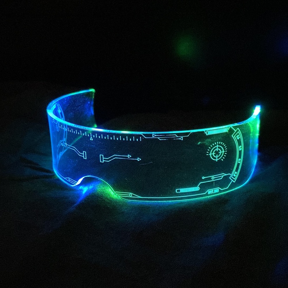 LED color changing translucent glasses with sturdy plastic material. One size.